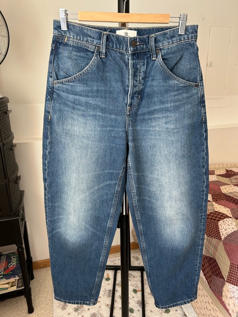 Banana Republic High Rise Rigid Bow Barrel Wide Leg Jeans 28 Petite